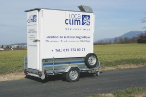 Chambre froide positive sur remorque ou sur roulettes